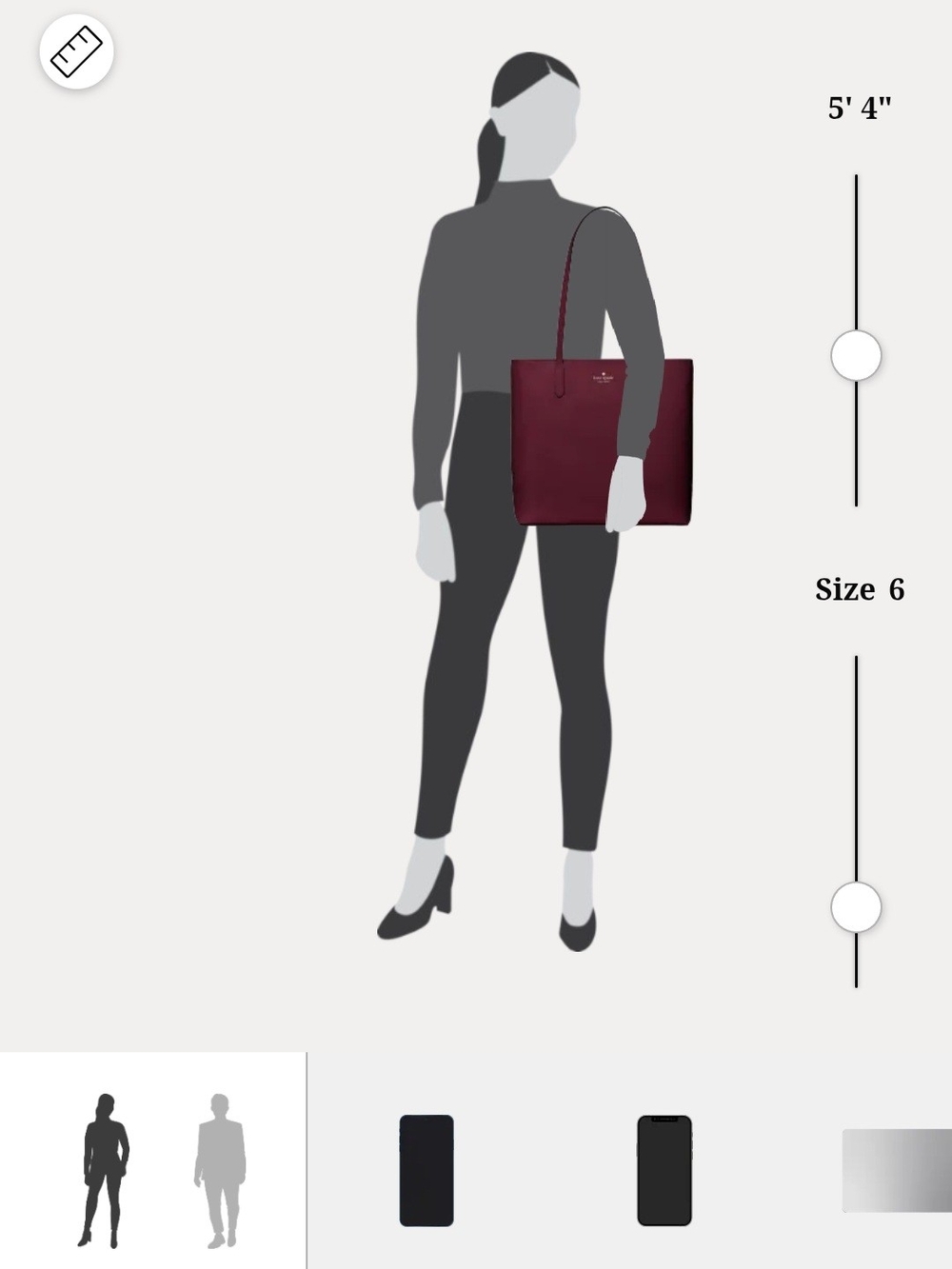 Kate Spade JANA tote Bag Burgundy - Picture 4 of 4